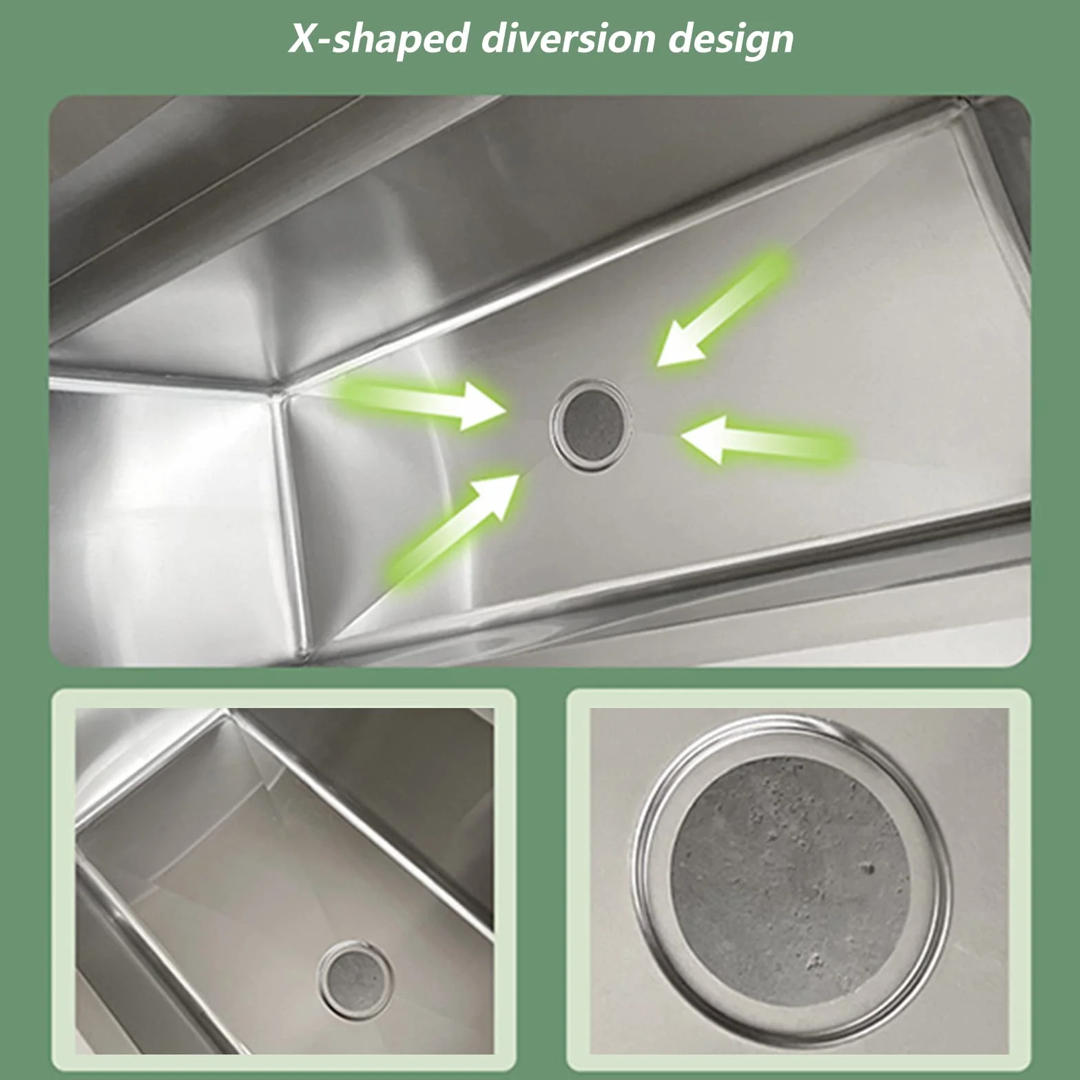 Lavello di utilità, lavello della cucina, lavello della cucina industriale, lavello indipendente in acciaio inox, lavello commerciale a 1 scomparto, lavello industriale(Size:120cm/47in)