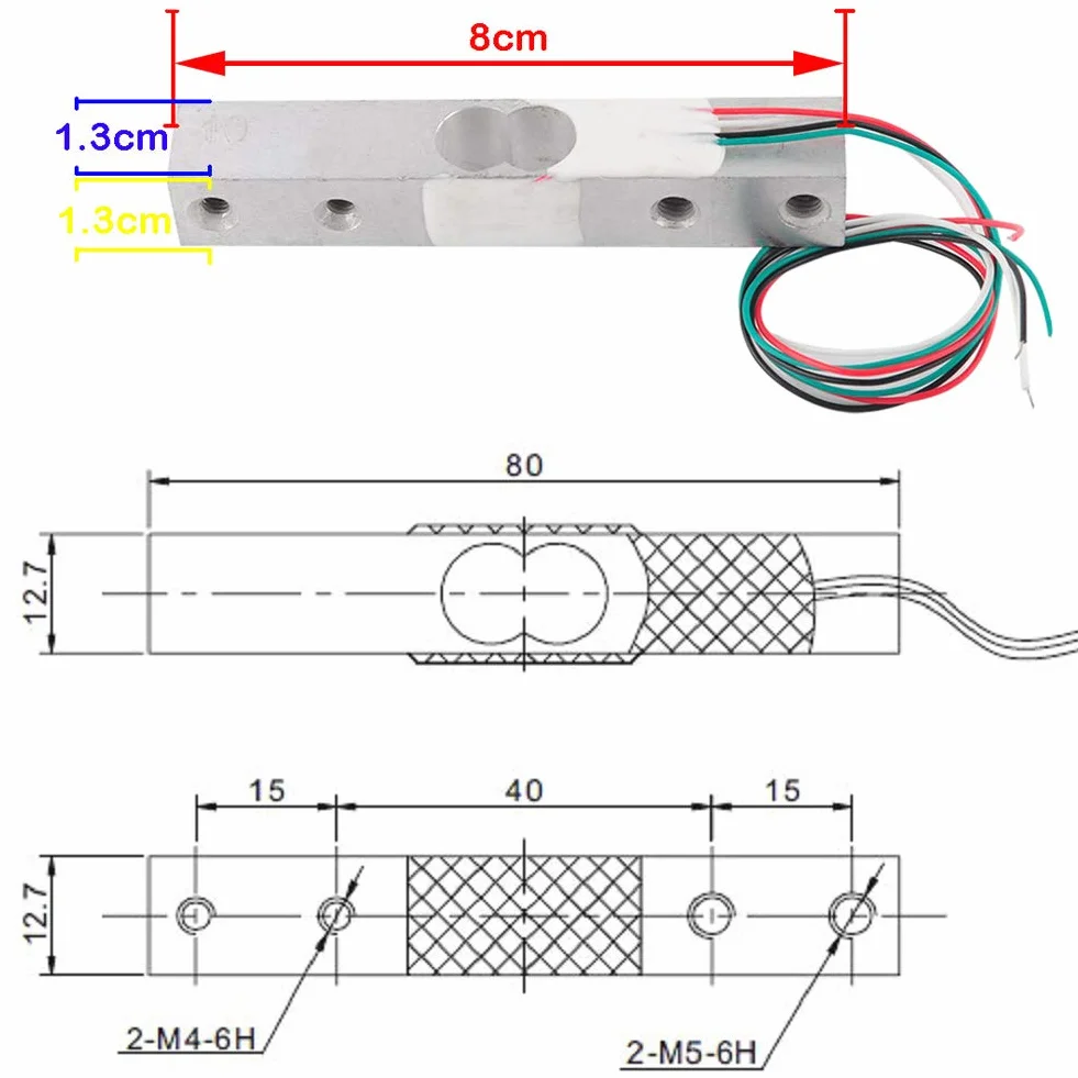 DIYmalls Cella di carico 5 kg sensore di peso + modulo amplificatore HX711 AD per Arduino (5 kg)