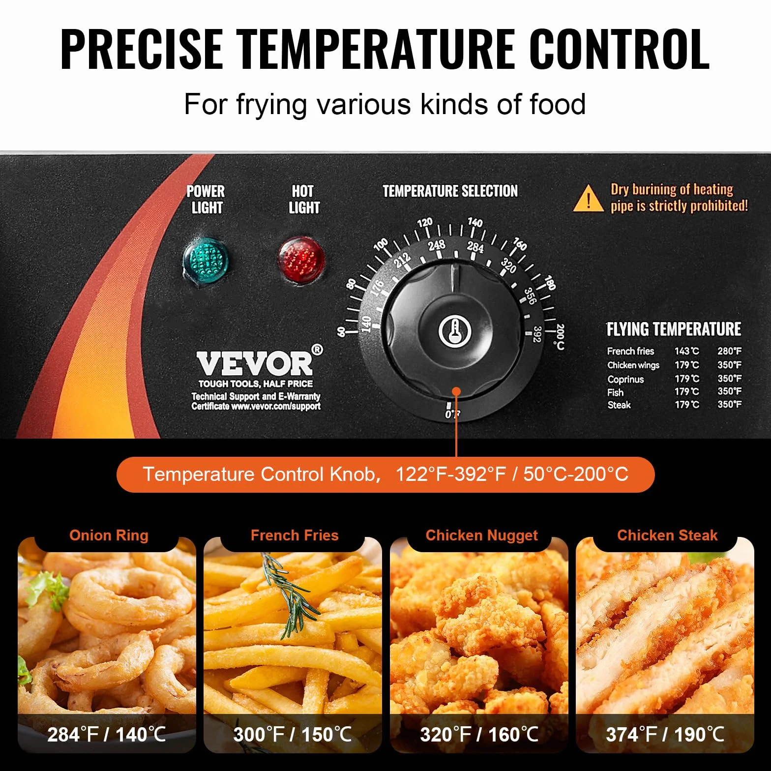 VEVOR Friggitrice Elettrica Commerciale Doppia Vasca 12L 5000W Acciaio Inox