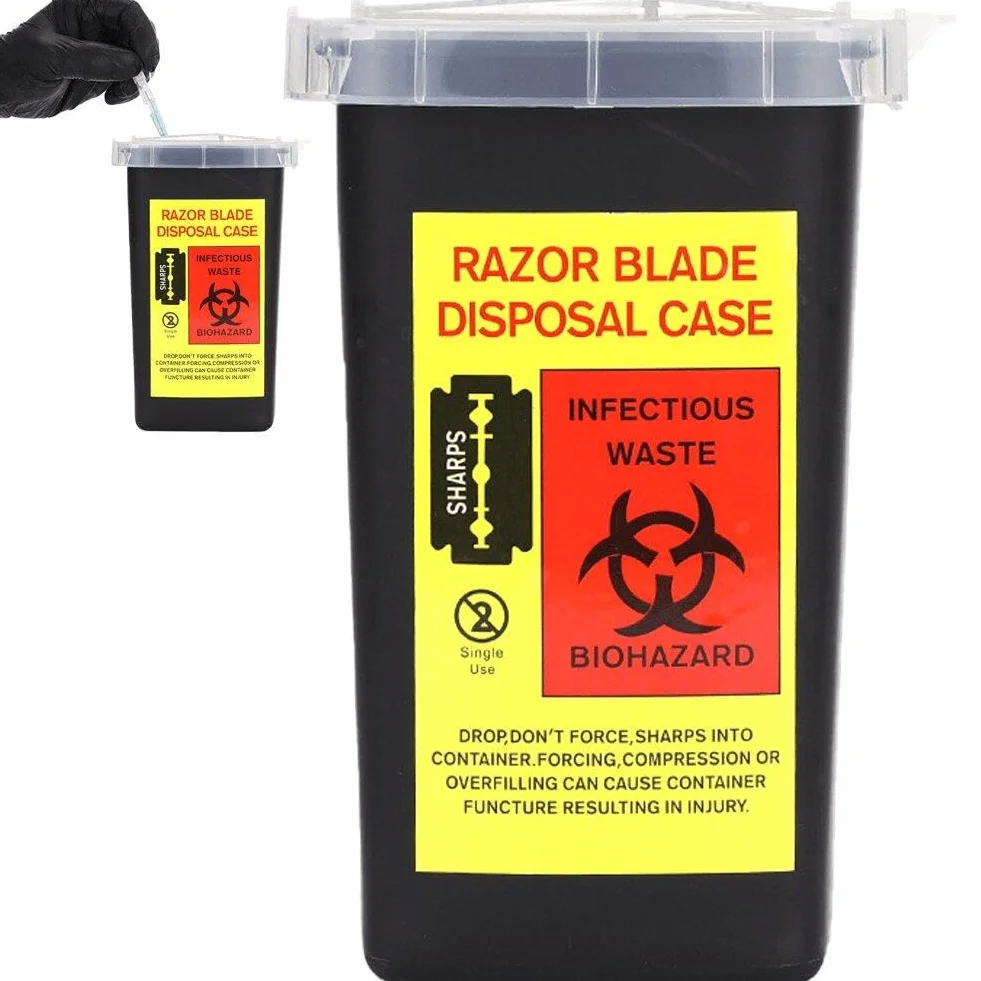 Hrippy Contenitore Sharps per Smaltimento di Aghi e Siringhe, Portatile per Uso Domestico e Viaggio