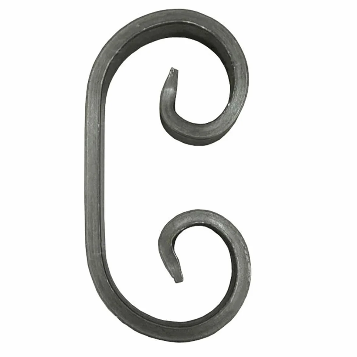 Metalli Riccio decorativo in ferro battuto a C piatto 12x6 dimensione 110x60 mm Set da 2 pezzi Made in Italy