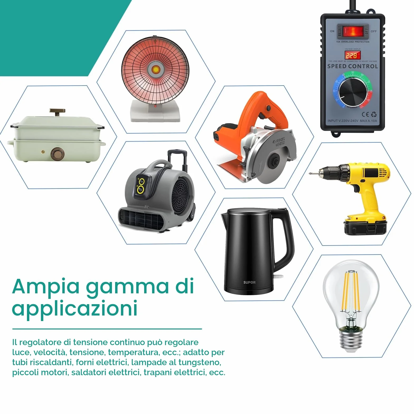 Regolatore di velocità 220V regolatore velocita motori 220V utilizzo per smerigliatrice angolare/soffiatore trapano a mano/seghe circolari regolatore di tensione potenza di 4kw.