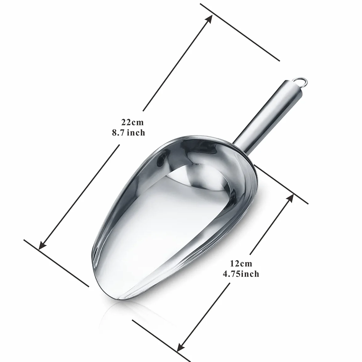 Berglander Paletta per ghiaccio 6 OZ, paletta per ghiaccio in metallo per macchina per il ghiaccio, multiuso per paletta per alimenti per feste da bar in cucina