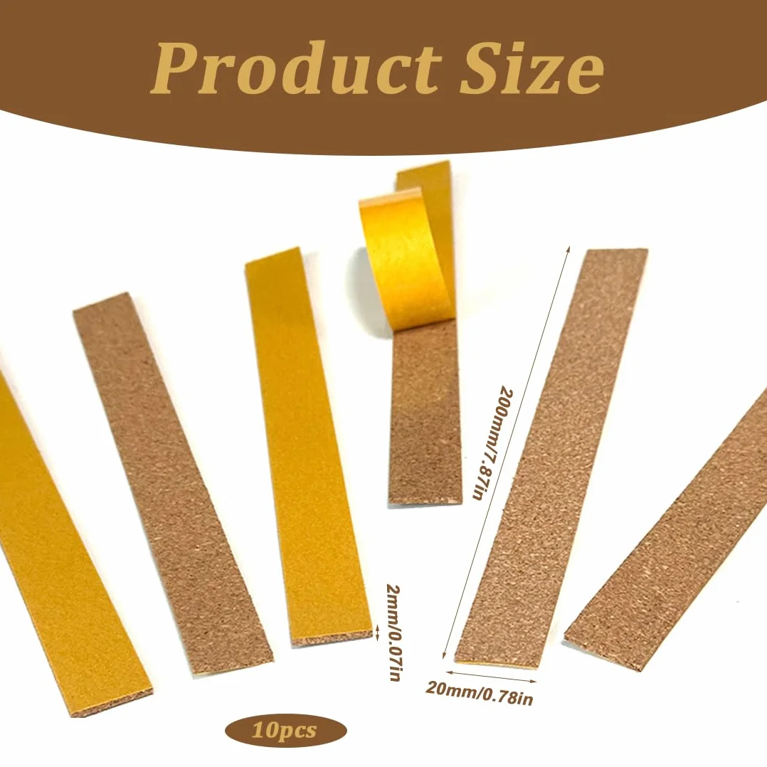 Strisce Di Sughero Autoadesive 200x20x2mm 10pcs Confezione Per Cappelli Bacheca