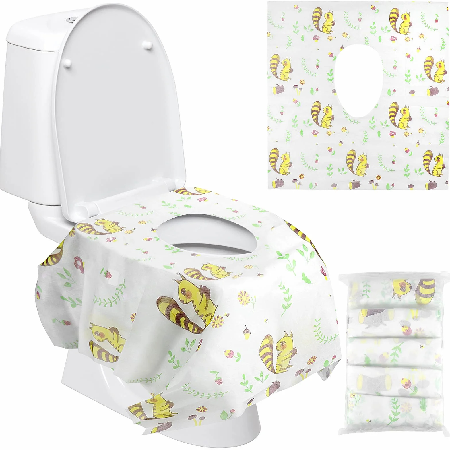 Copriwater Usa e Getta Wc Portatile Bambini Impermeabile L Scoiattolo