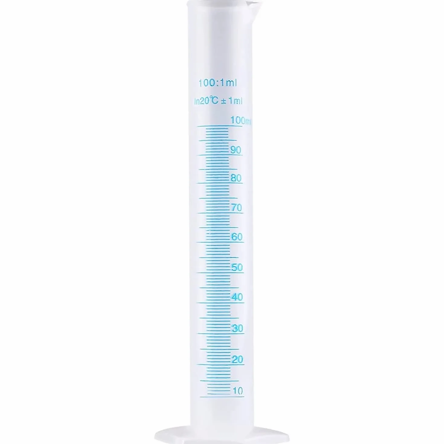 Cilindro graduato in plastica trasparente 100 ml