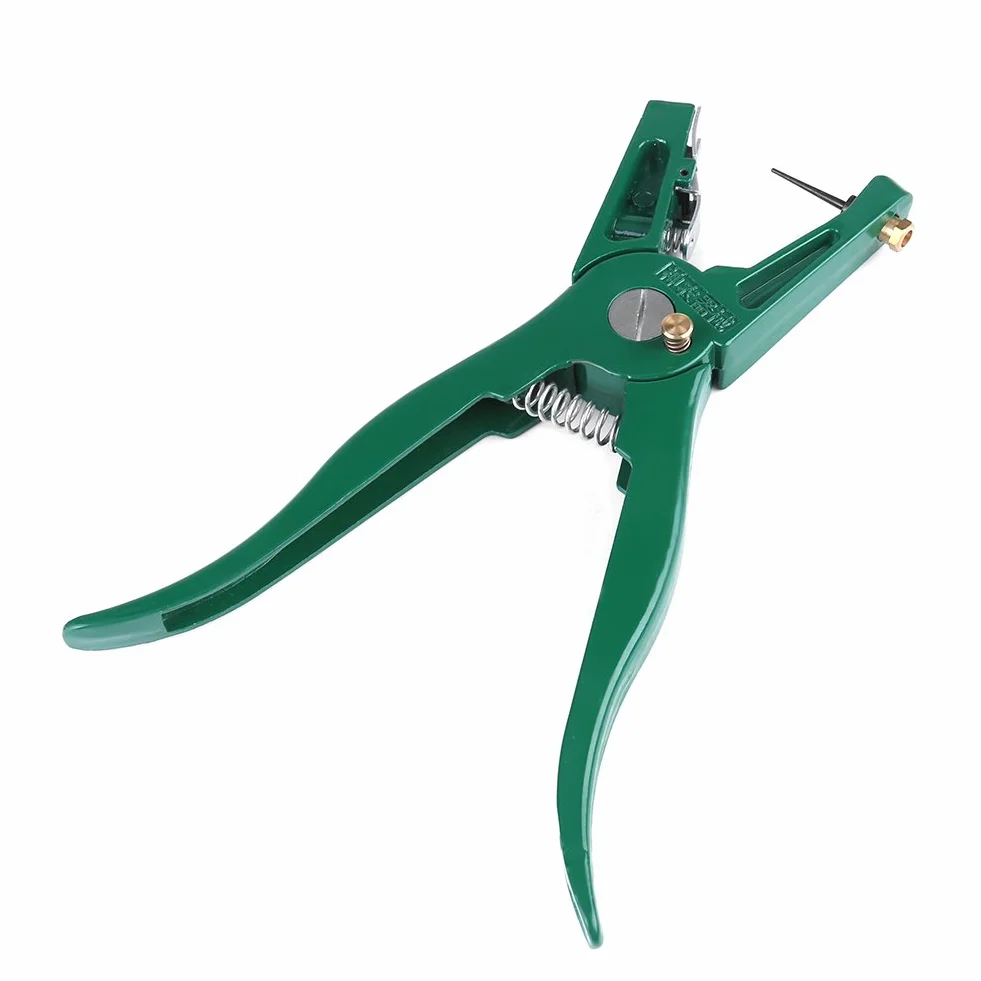 Walfront Pinze per Etichette per Animali, Orecchie Verdi Taglierina per Taglierina per Applicatore Punzone Taglierina con Perno di Ricambio per l'Installazione di Suini Bovini Pecore Orecchio Tag