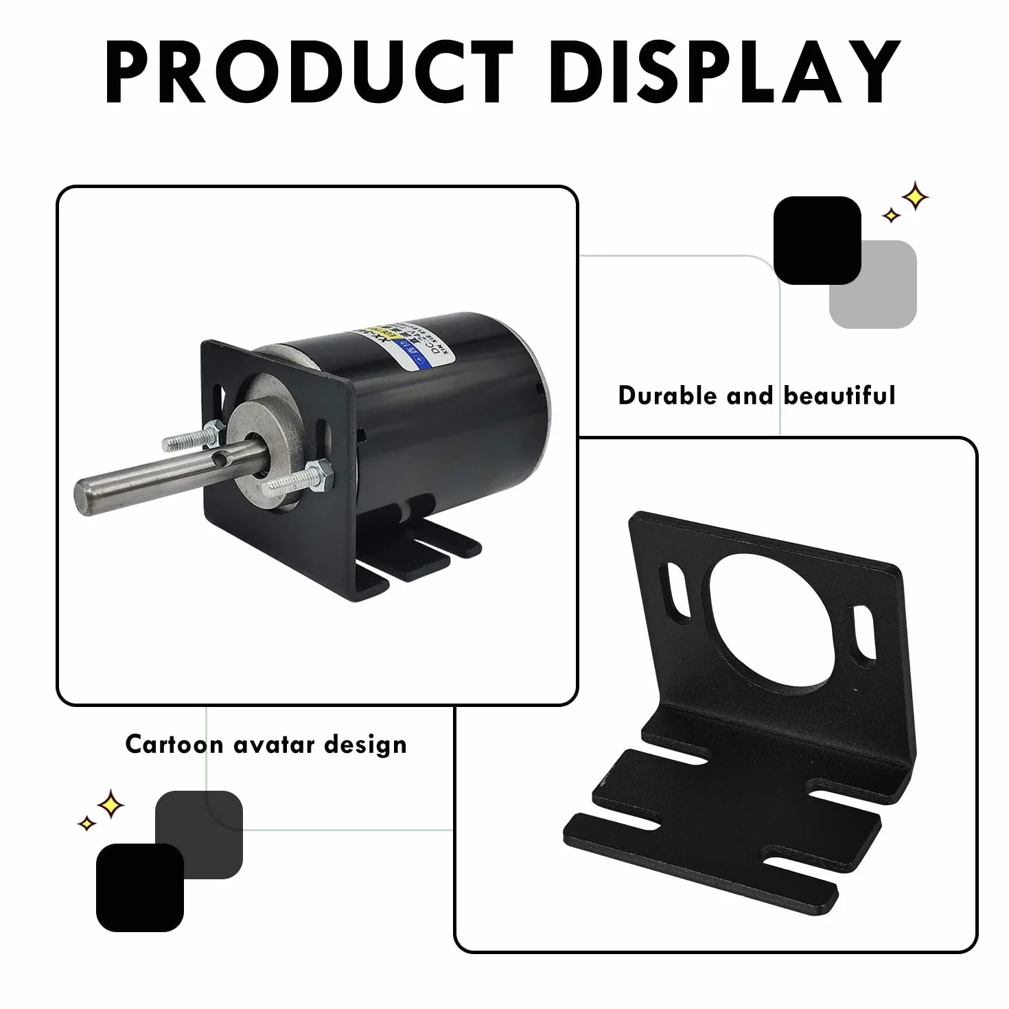 Mini Motore DC a Magneti Permanenti, 12V ad alta Velocità a Basso Rumore per Generatore fai-da-te Controllo CW/CCW Motore Elettrico 3500 giri/min e staffa Motore DC 3420