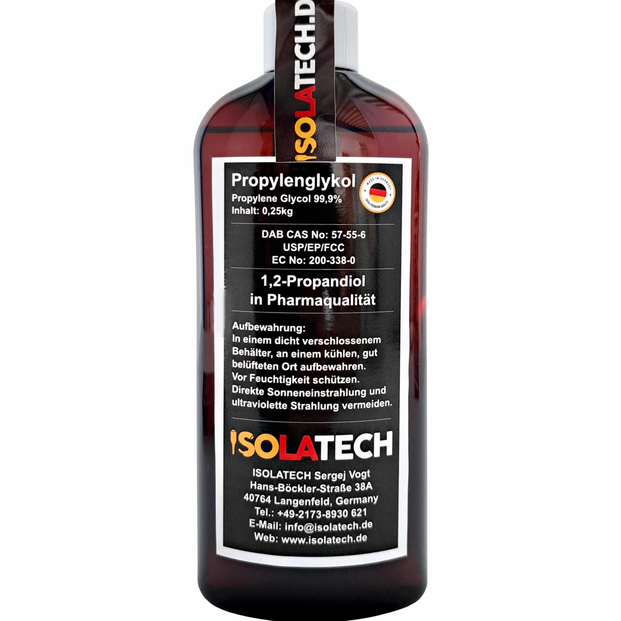 Isolatech Glicole Propilenico 0,25L 99,9% Grado Farmaceutico 1,2 Propandiolo