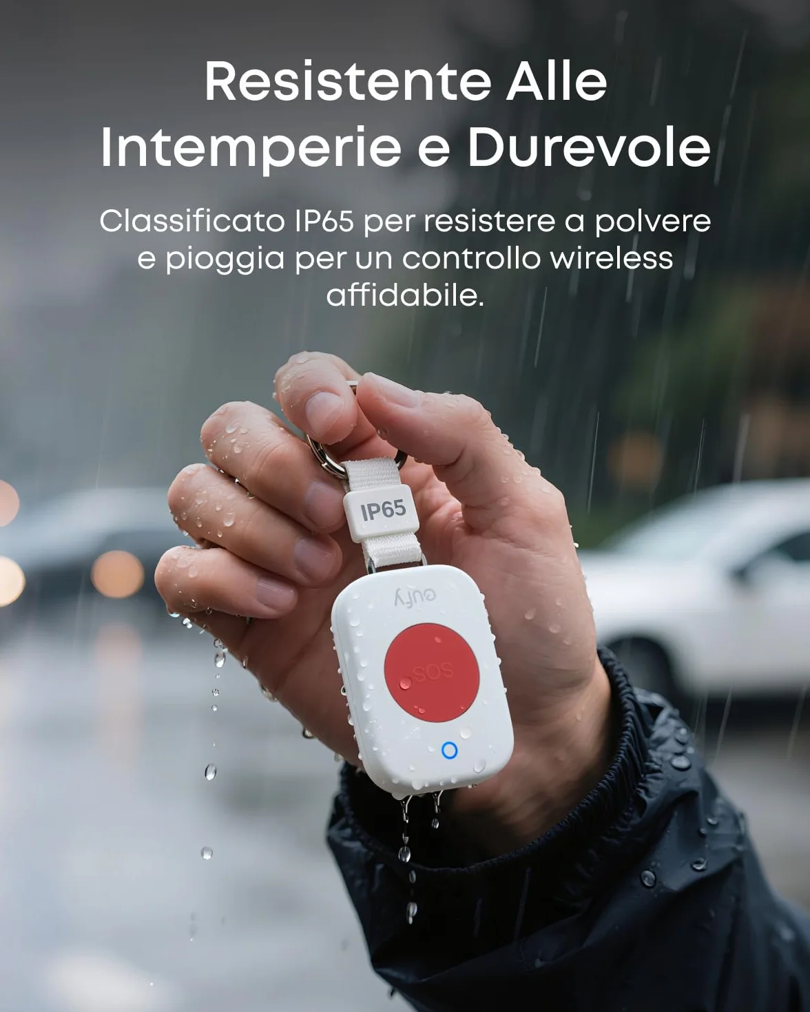eufy E10 Pulsante Antipanico, Resistente alle Intemperie, Batteria a Lunga Durata, Più Opzioni di Trasporto. Richiede Versione UE di HomeBase 2, 3, Mini o Pro