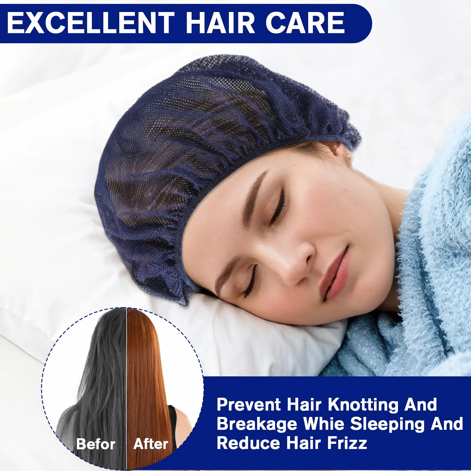 Jeffdad 6 retine per capelli per dormire riutilizzabili da donna