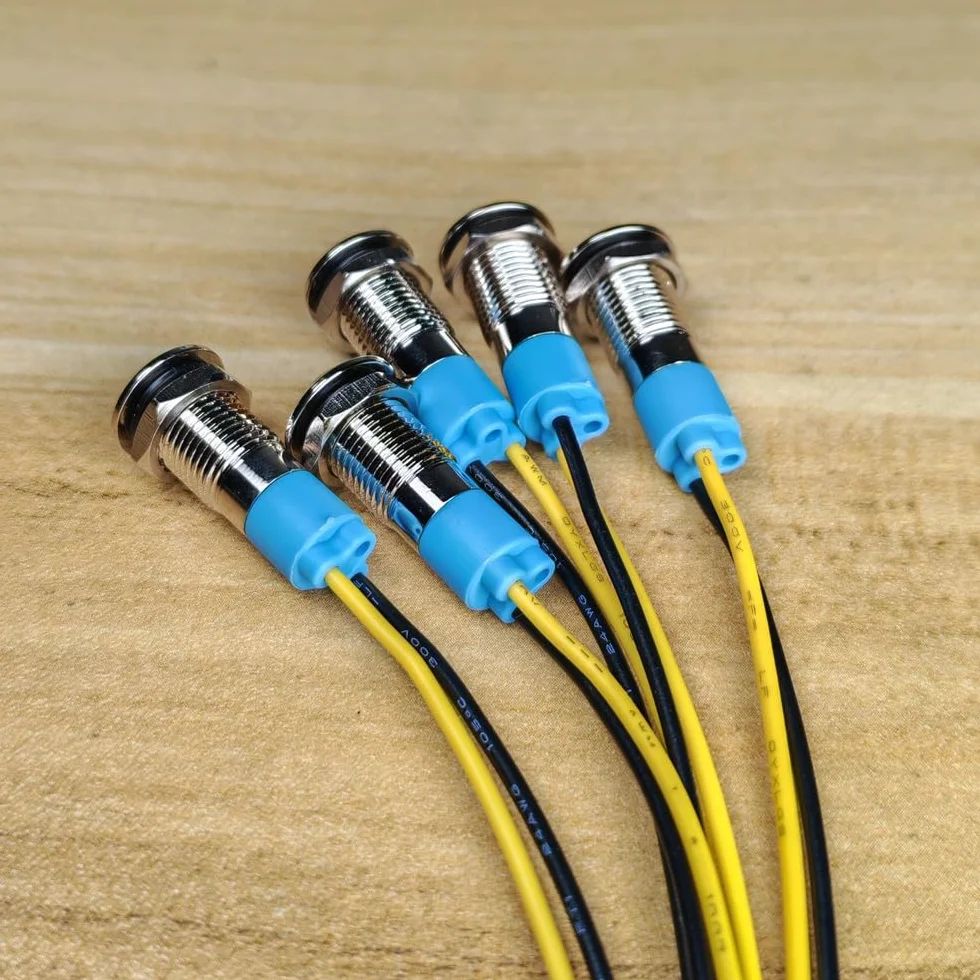 Gebildet 5pcs 8mm 230V AC LED Indicatore Luminoso in Metallo Lampada di Segnalazione Impermeabile (Verde)