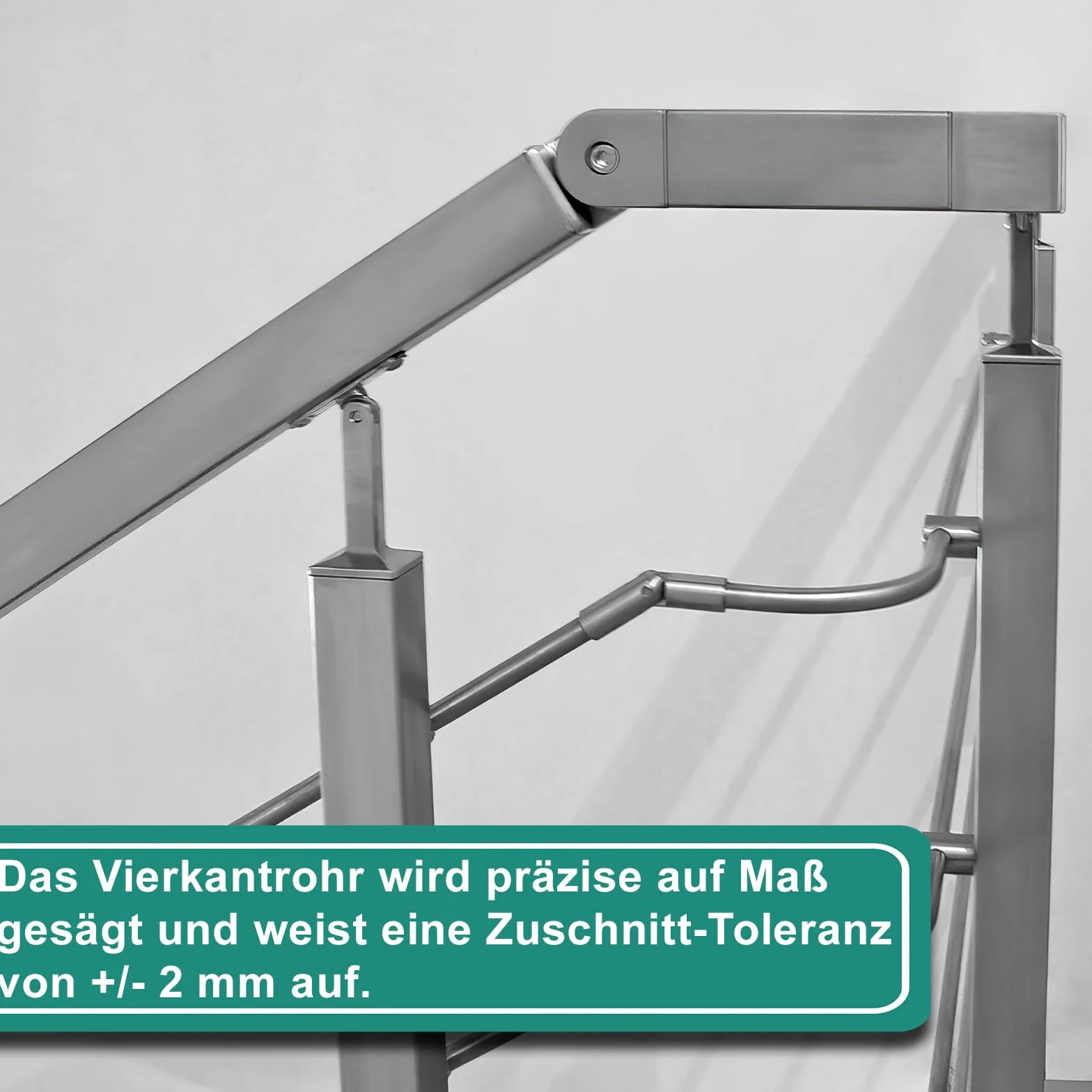 PRIOstahl Tubo quadrato in acciaio inox, tubo quadrato, profilo cavo, 1 tubo, dimensioni: 40 x 40 x 2 mm, lunghezza: 1500 mm, levigato, per ringhiere, costruzione industriale, mobili, antiruggine, in