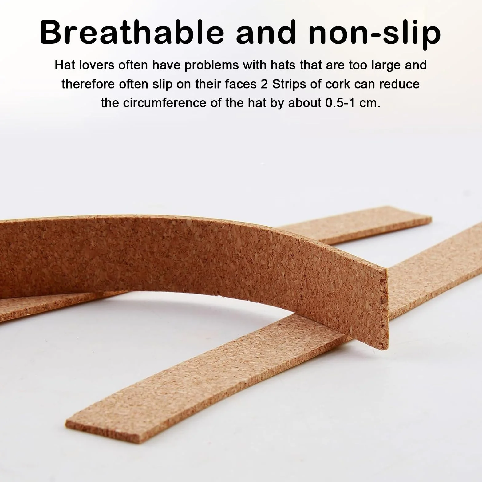 Strisce Di Sughero Autoadesive 200x20x2mm Per Regolare La Vestibilità Dei Cappelli