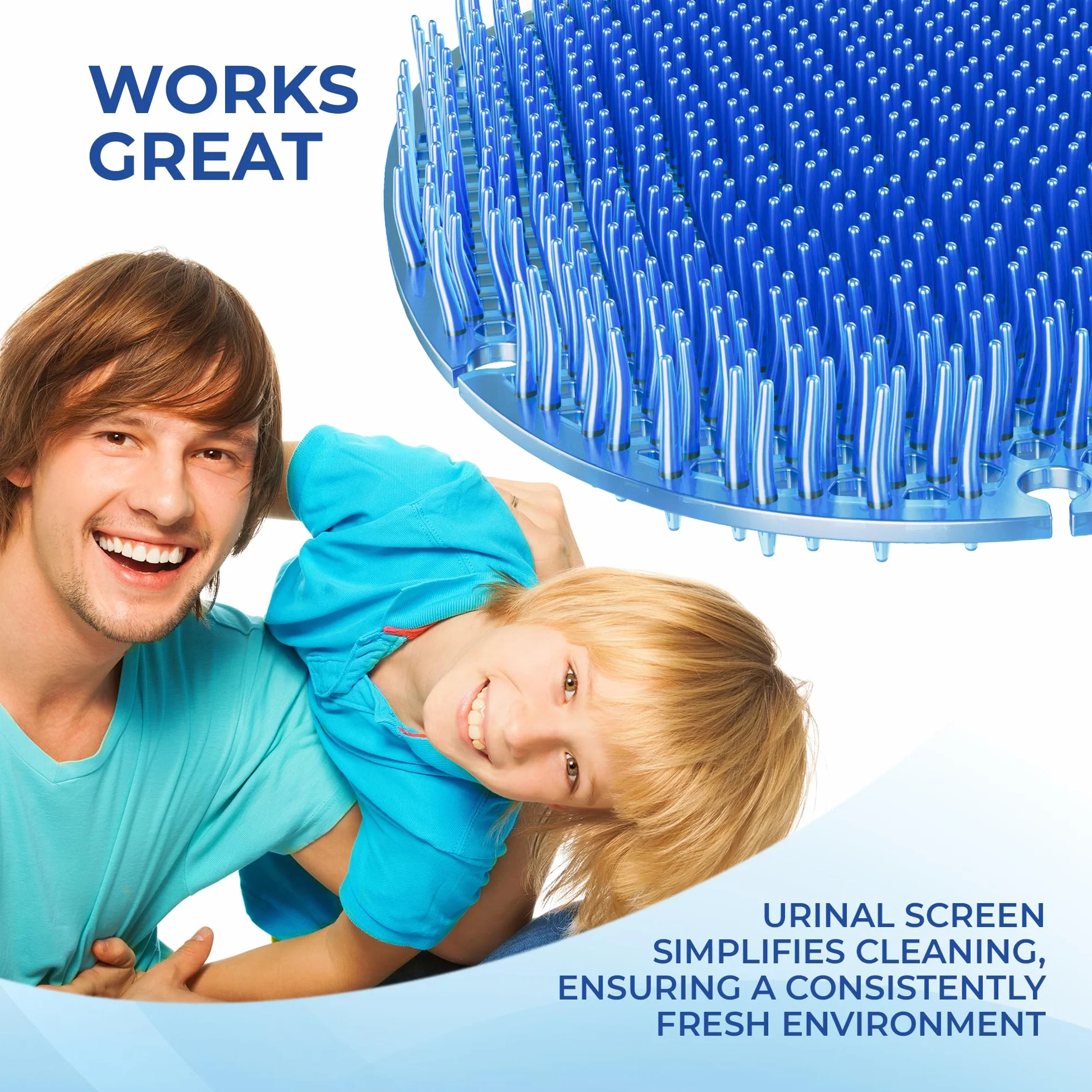 SPARGOS Urinal Screen Deodorizer 24 Pack - Urinal Cakes - Anti-Splash - Odor Protection for Toilets - Blue Spectrum Model
