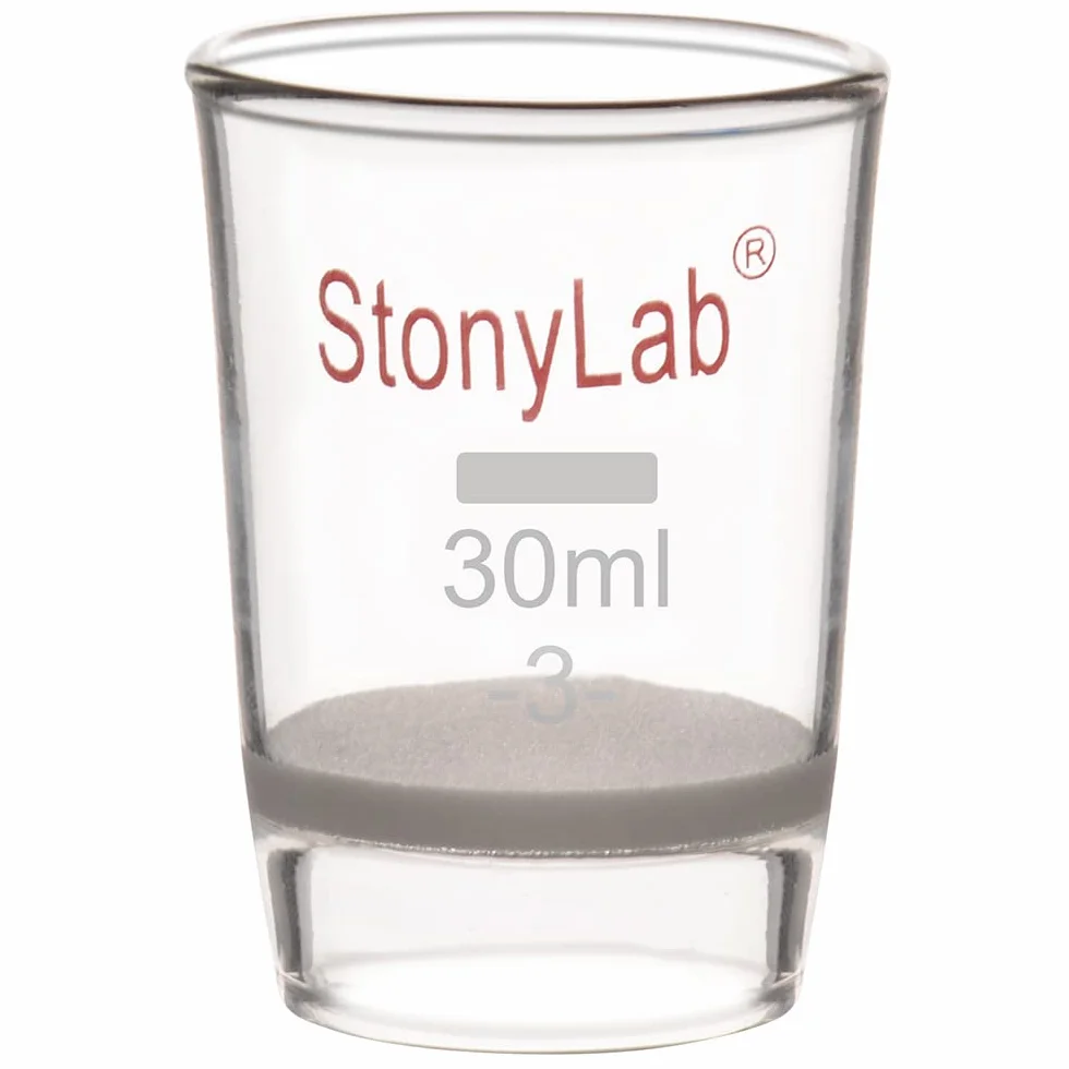 stonylab Crogiolo di Vetro Gooch, Crogiolo Filtrante Gooch in Vetro Borosilicato a Forma Bassa con Disco Fritto, Porosità G3 da 30 ml