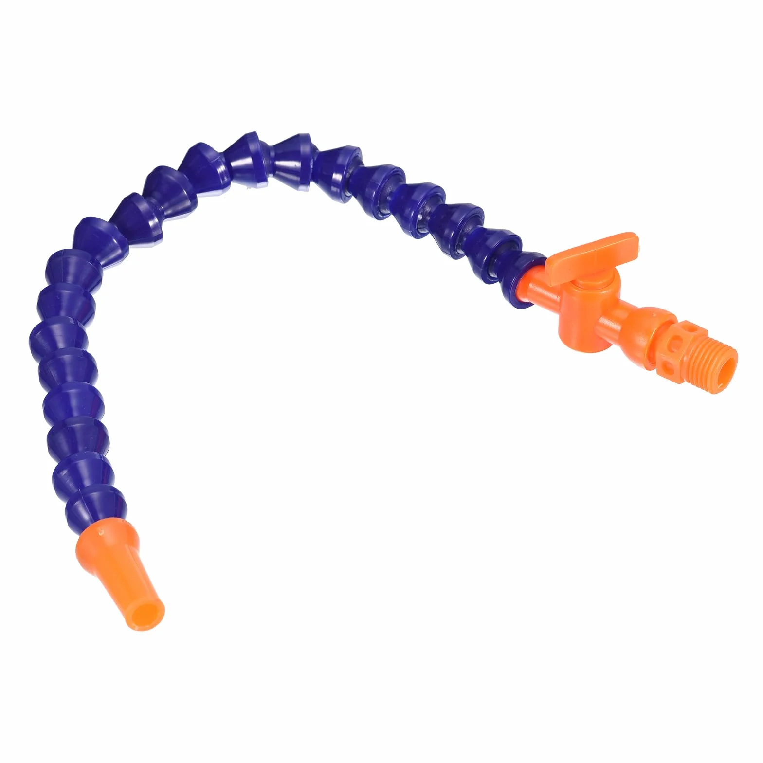 QUARKZMAN 1/4PT Filettatura 7mm Ugello ID Flessibile Refrigerante Tubo x 1pz Plastica Acqua Olio Liquido Flessibile con Valvola per Macchina e Attrezzatura, [Blu, Arancione]