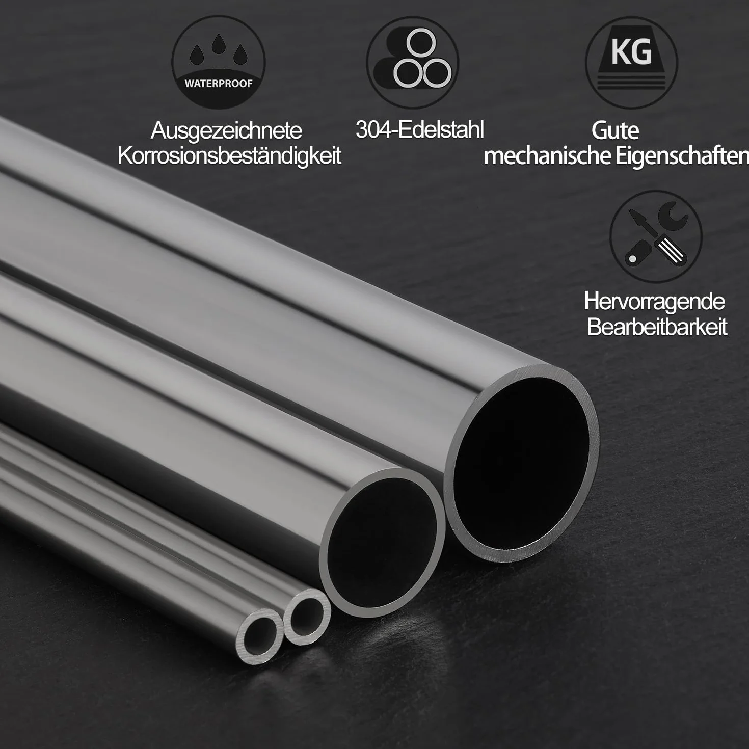 Tubo in Acciaio Inox Ø4mm (5/32") V2A Lunghezza 300mm 6 Pezzi