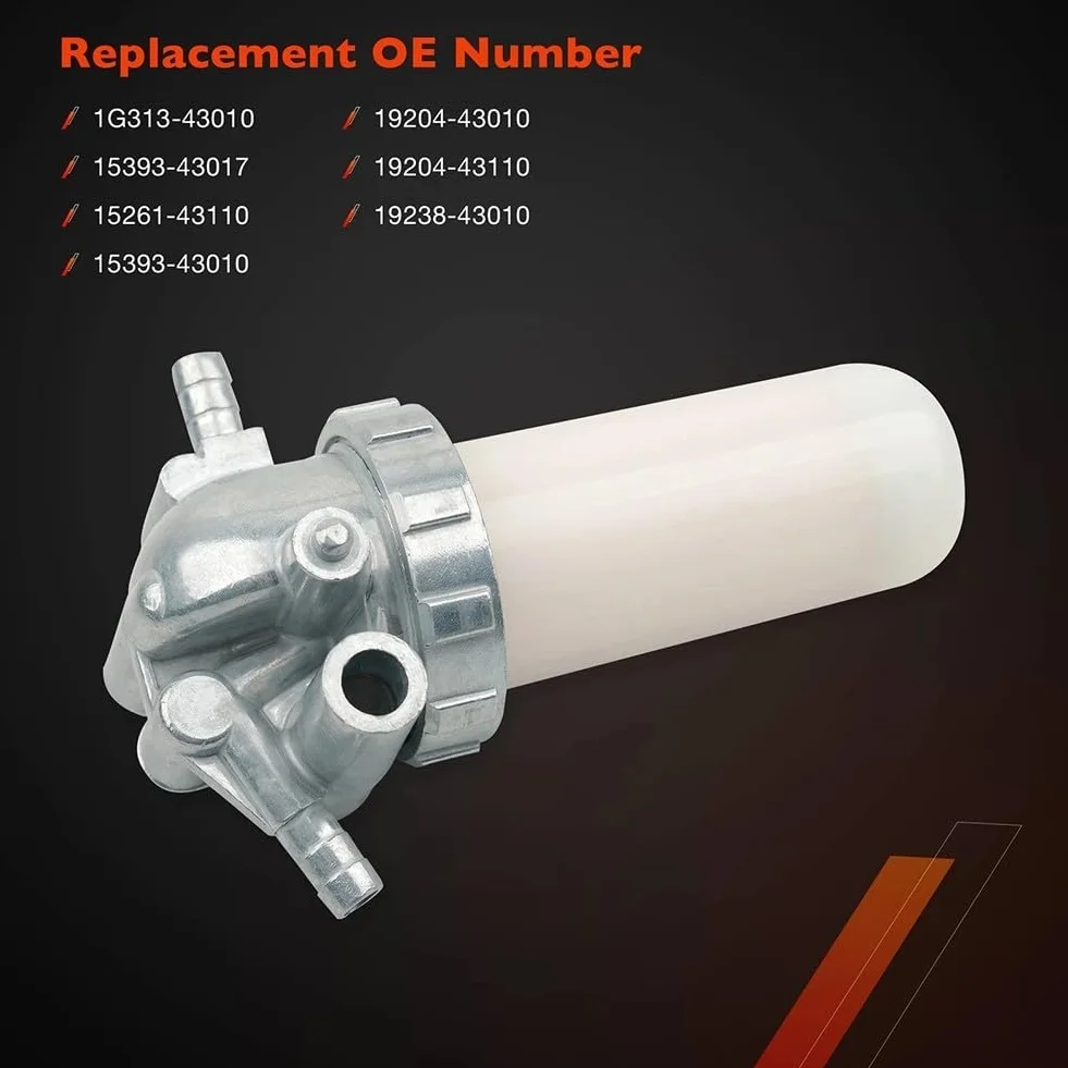Filtro carburante diesel gruppo 1G313-43010 per motore Kubota D1105 D1305 D722 D902 V1505 Z482, ricambio 15393-43017 lega di alluminio, elementi filtranti multistrato 5µm