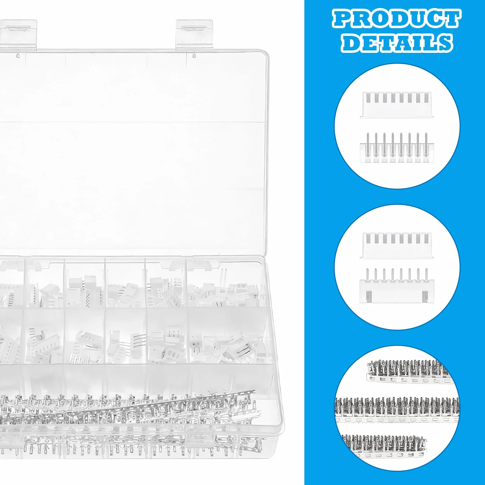 JST XH - Set di 600 connettori femminili, 2,54 mm, 2,54 mm, 2, 3, 4, 5, 6, 7, 8 pin, maschio, femmina, Jst-xh, connettore femmina