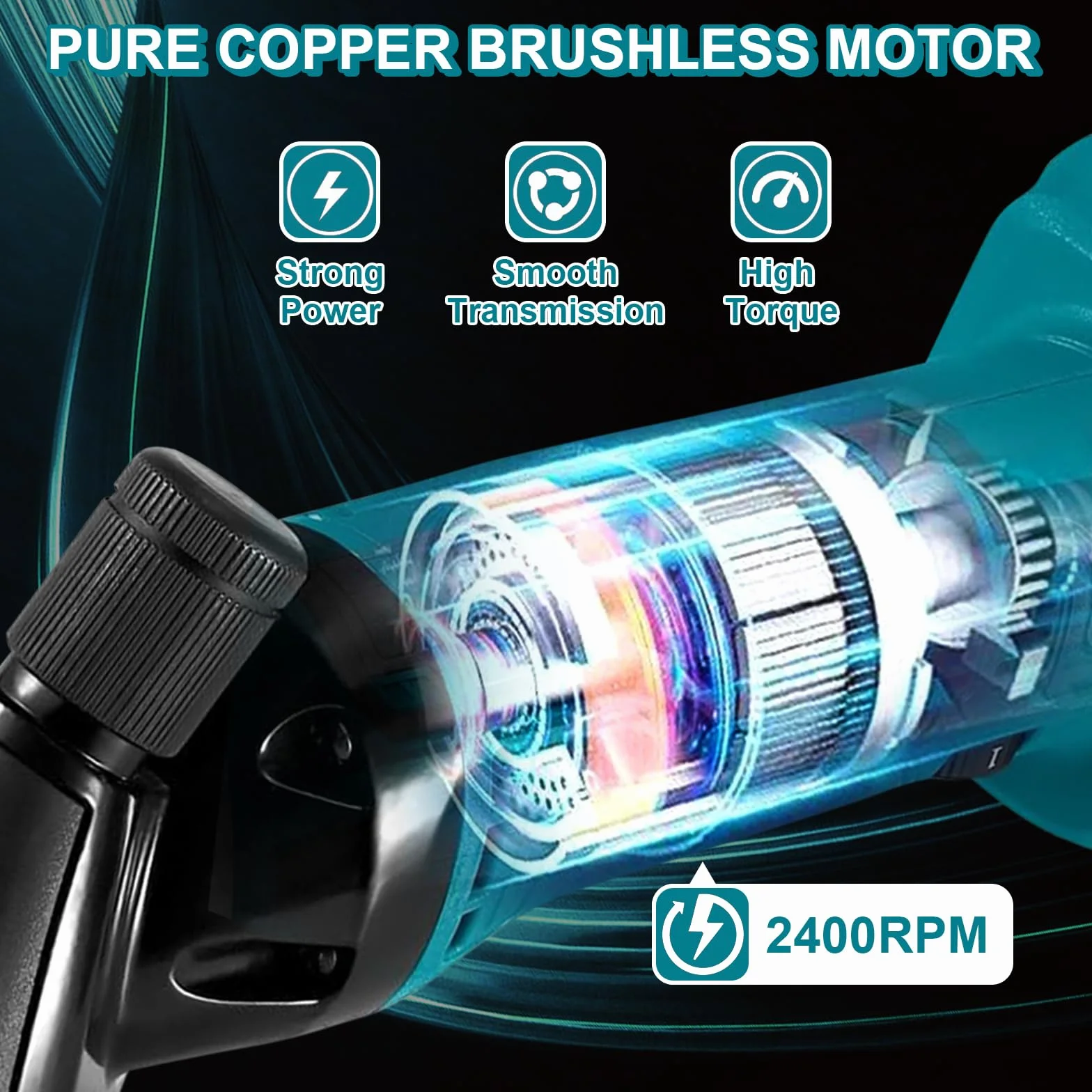 Tosatrice per Pecore Senza Fili 2400RPM 6 Velocità Compatibile Makita 18V con 2 Lame e Custodia