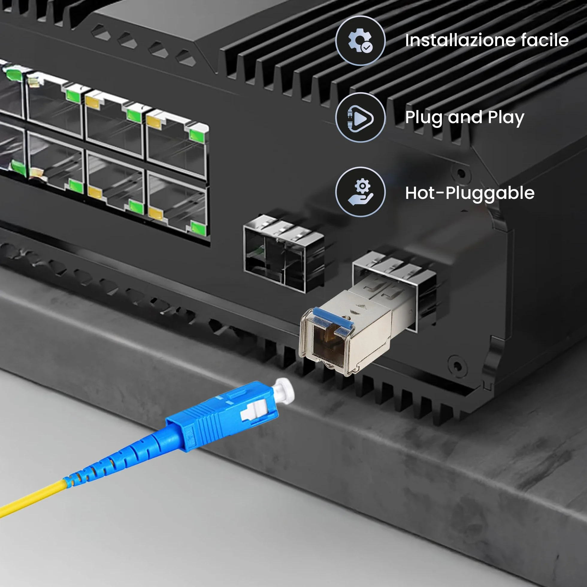 Extralink Modulo SFP WDM Singlemode 1,25G SC 1310/1550nm 3km Compatibile Ubiquiti UniFi Cisco Gigabit Ricetrasmettitore Switch Router