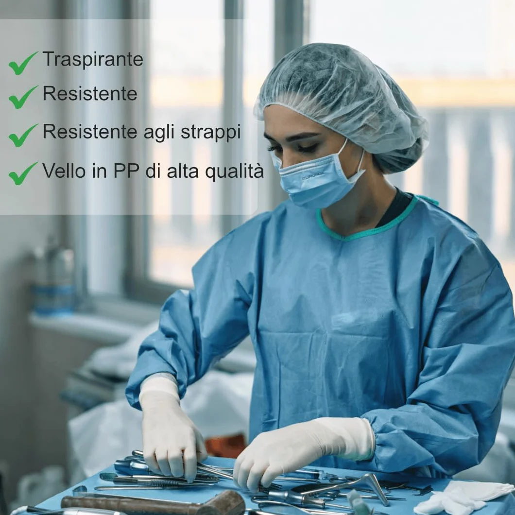 Camice Protettivo Monouso XL 10 Pezzi IEA Medical Antivirale Privo di Lattice