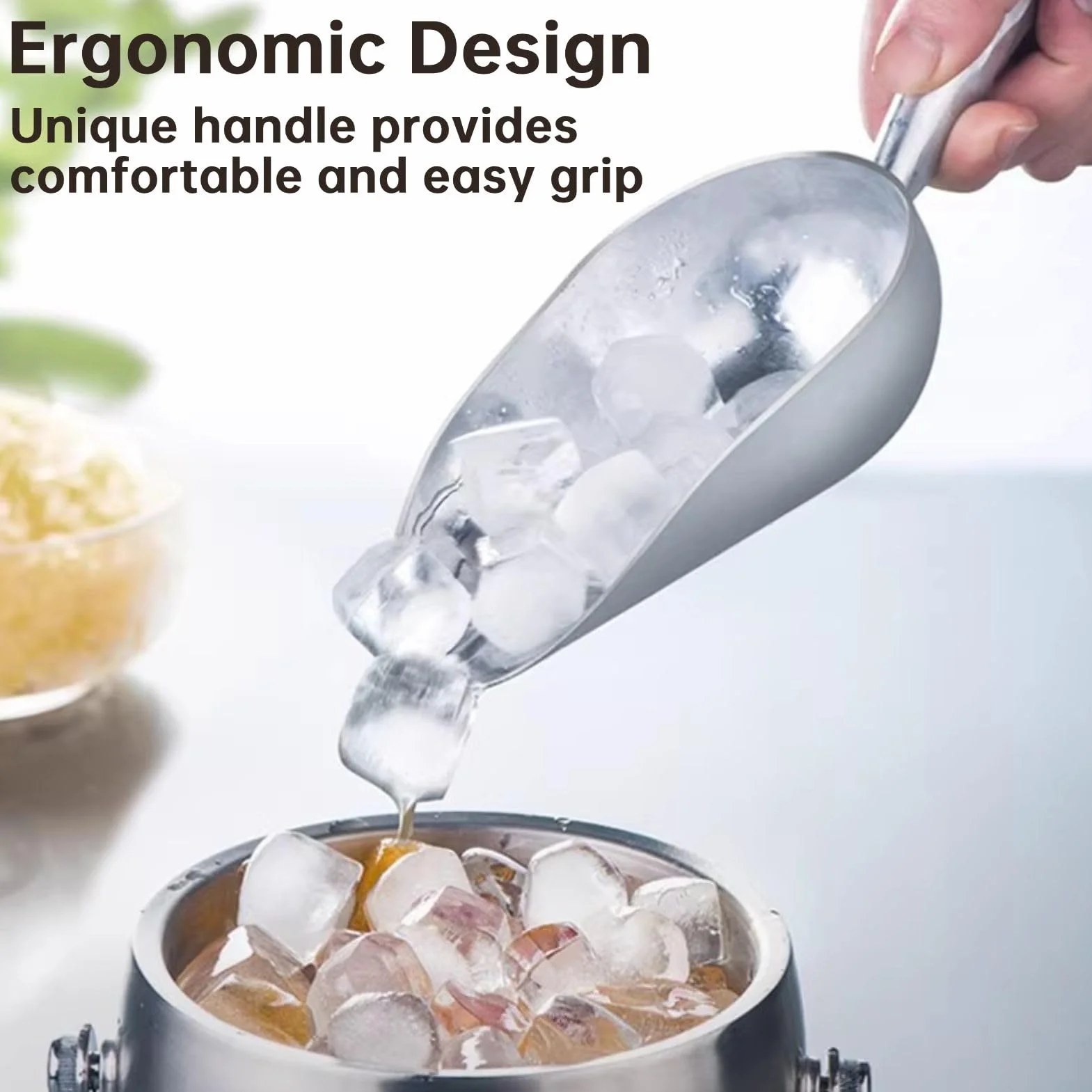 38 oz Cucina di ghiaccio in metallo, cucchiere di utilità da cucina Cucchiere di palla in alluminio Cucchiere di cibo per cani Cucchiere da cucina Gadget per chicchi di caffè di cubo di ghiaccio