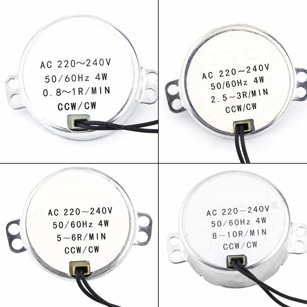 Motore Sincrono AC 220-240V 2.5-3 RPM 4W per Giradischi e Meccanismi di Rotazione Lenta