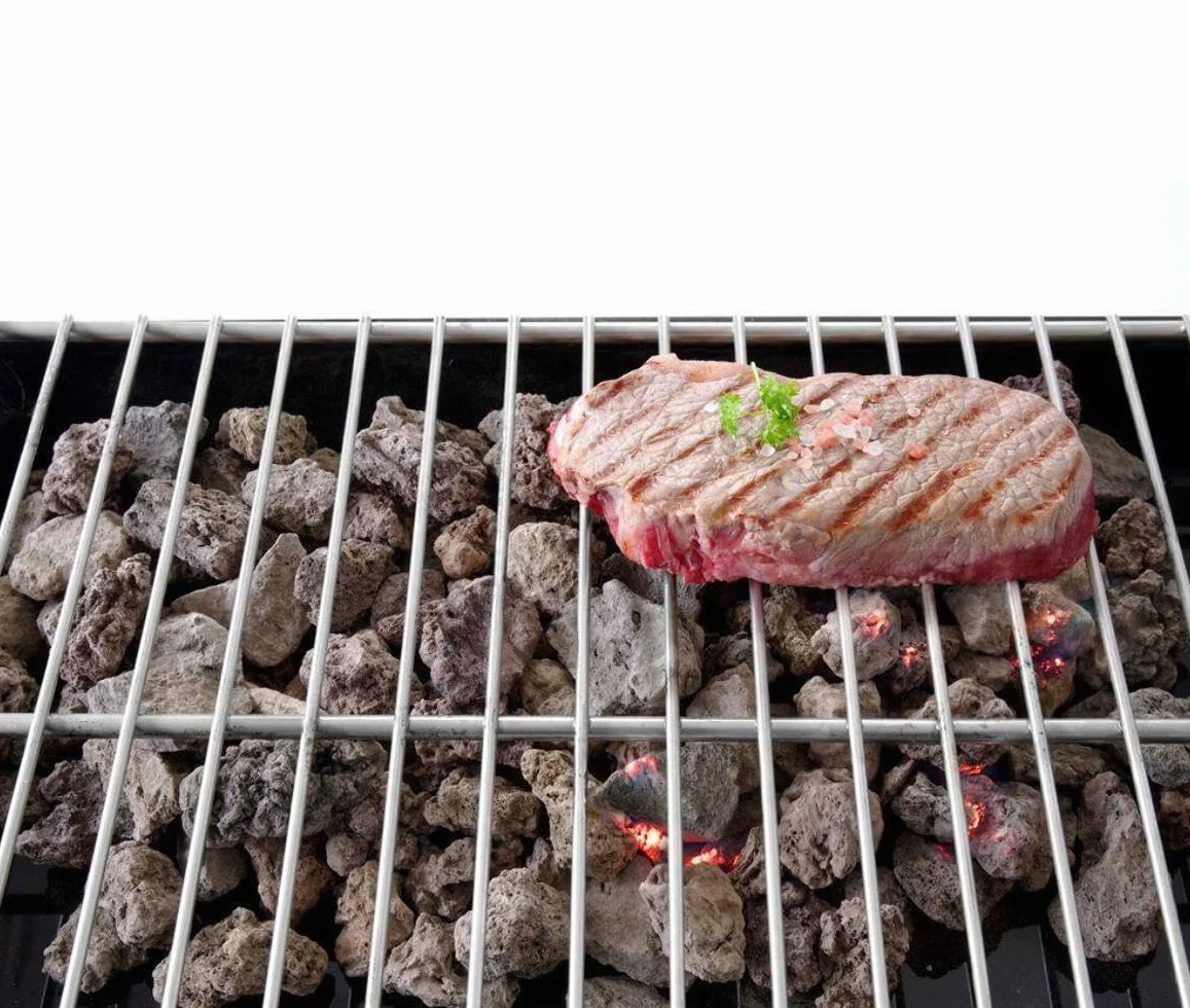 HENDI Pietra lavica, Grosso/Grande, per Diversi Tipi di Griglie e Barbecue a Gas, Roccia Vulcanica Naturale, Pietra Refrattaria, Sacco da 9 kg