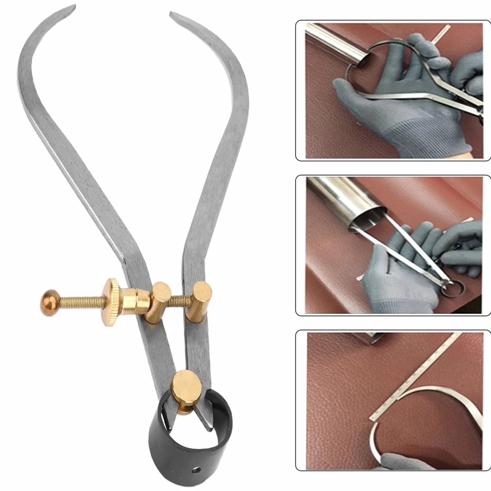 Calibro Esterno a Molla 190mm, Set Divisori per Pinza a Molla per Gambe Boomerang con Raccordo in Rame