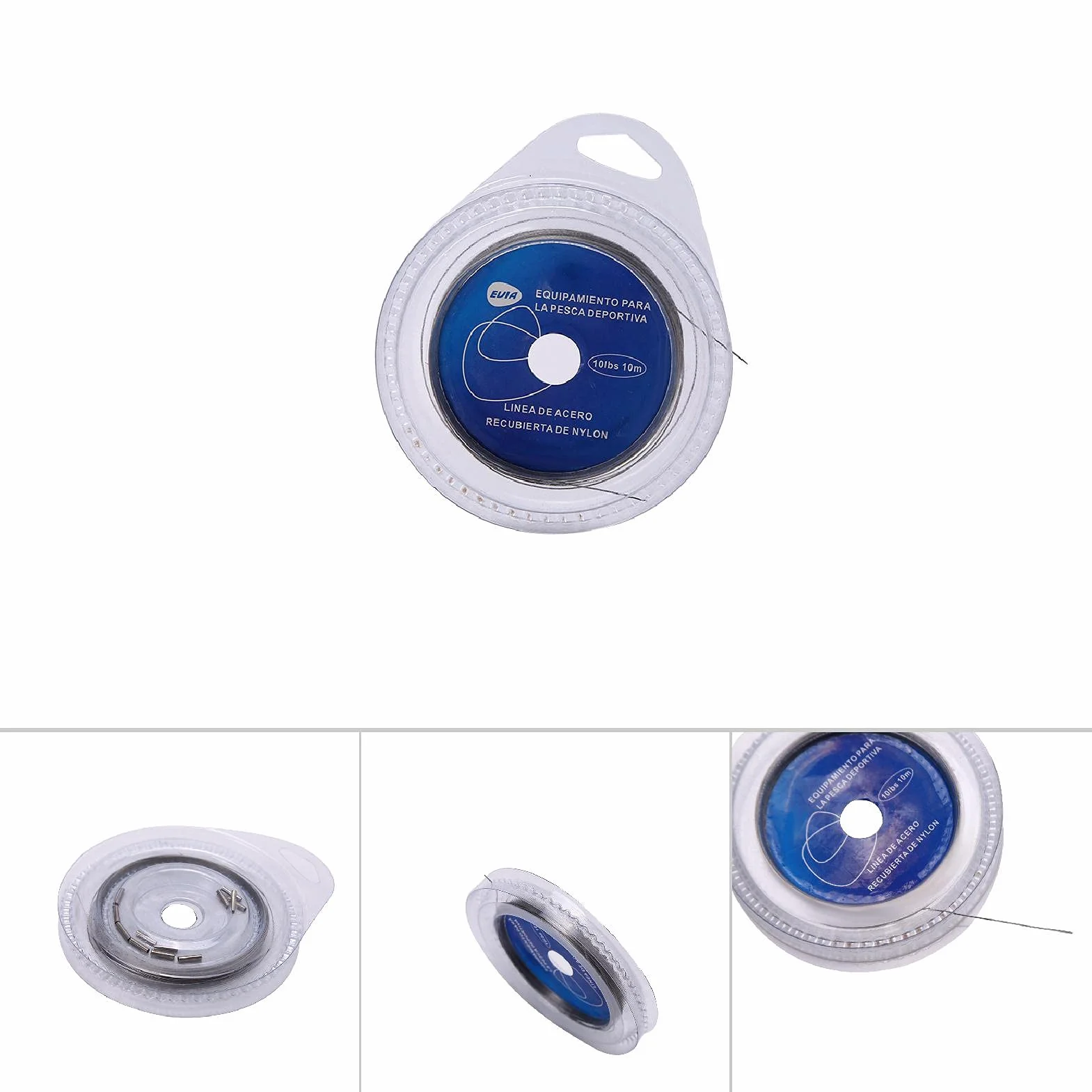 Lenze da Pesca in Acciaio 10M 7 Fili Intrecciati 30 lbs Rivestito Plastica