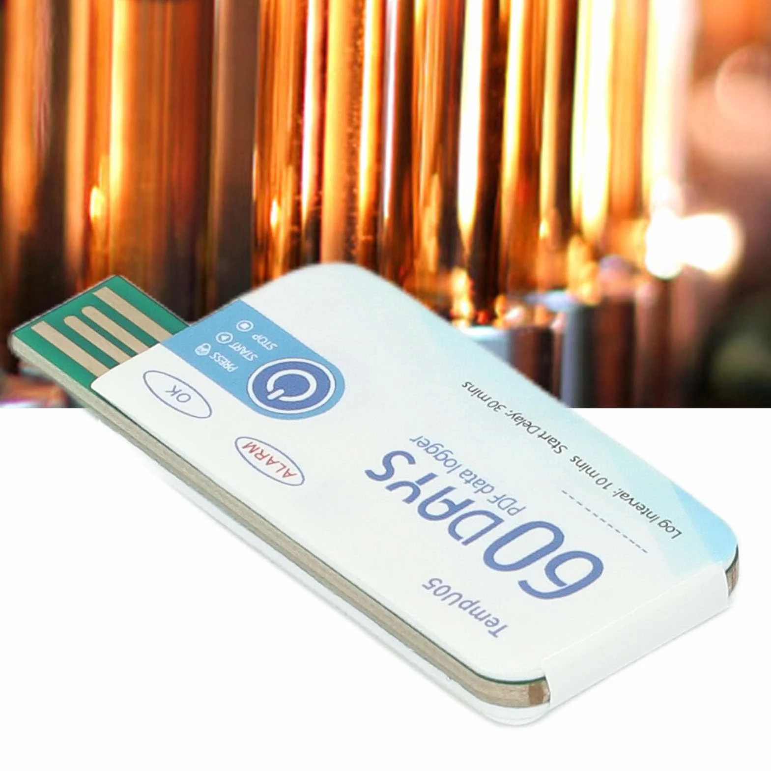 CHICIRIS Registratore di Dati di Temperatura, Tempus05 Registratore di Dati Monouso del Registratore di Temperatura USB Usa e Getta Rapporto PDF (TempU05)