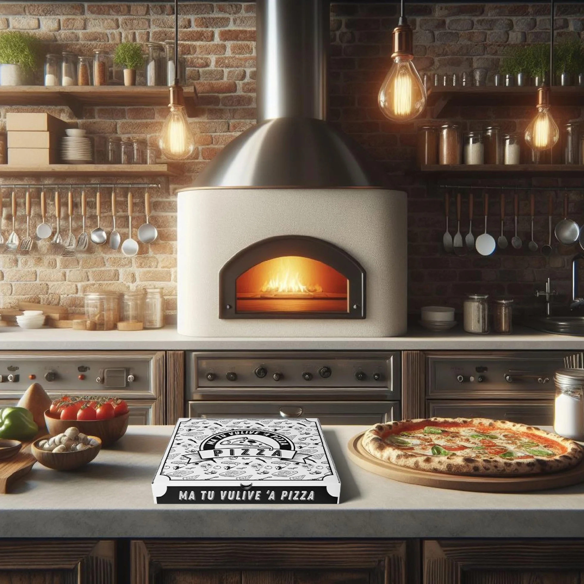 Cartone Pizza Termico 33x33x3,5 cm con Interno in PET per Pizzerie e Asporto