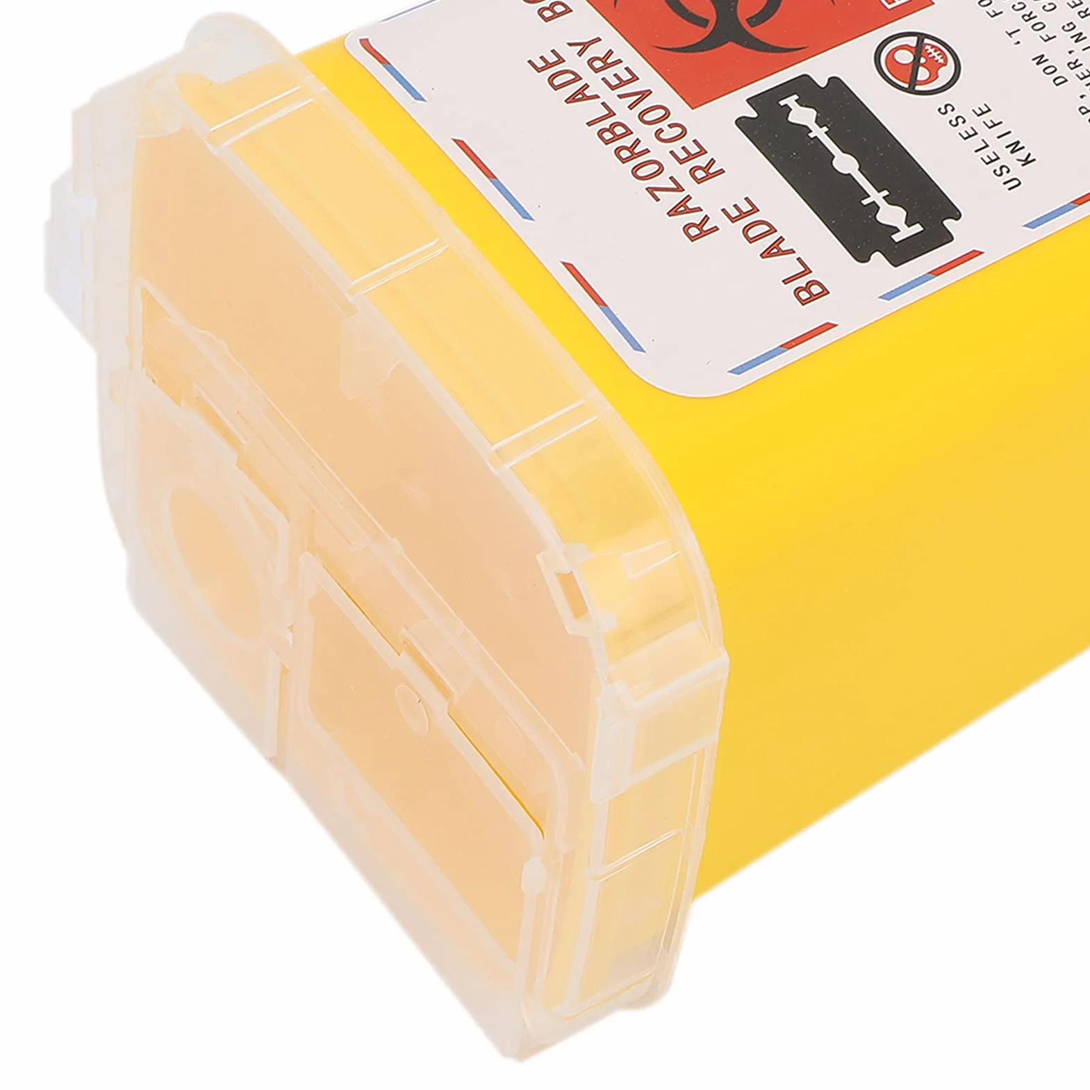 Contenitore smaltimento lame barba plastica dura giallo