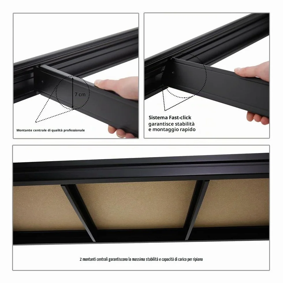 PROREGAL Banco da lavoro regolabile in altezza DINO | AxLxP 90x160x60cm | Portata 600 kg | Nero