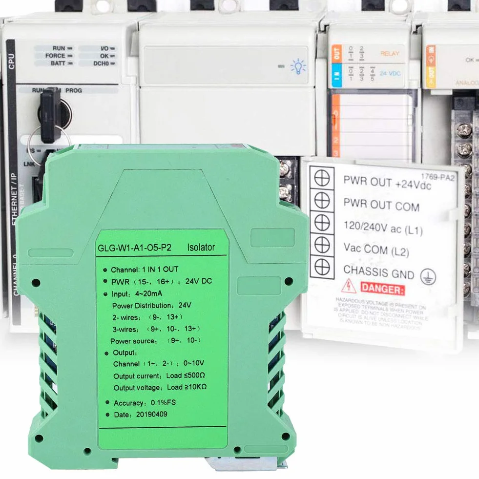 Akozon Trasmettitore isolatore di Segnale di Corrente PLC 4-20mA Rileva Il condizionatore di Segnale DC 24V(1 in 1 out, 4-20mA to 0-10V)