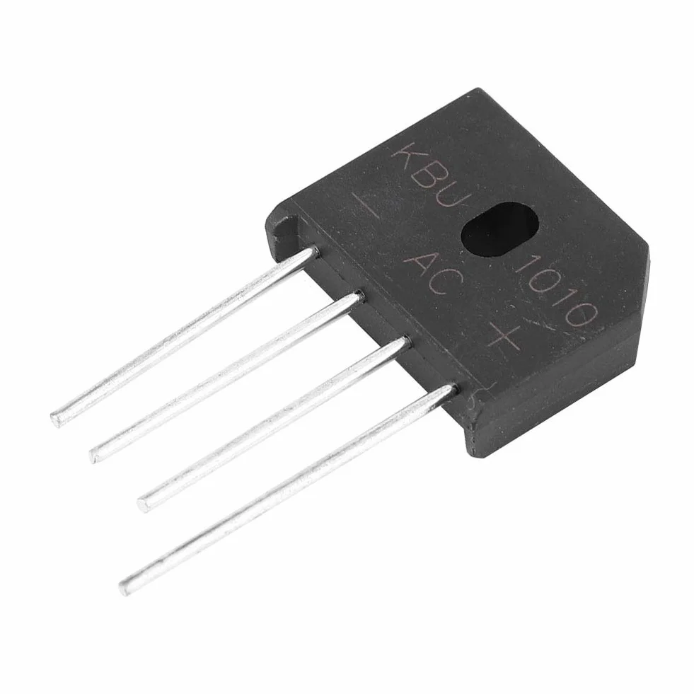 Diodo Raddrizzatore a Ponte 1010, 10A 1000V Full Wave Silicio per Circuiti Elettronici ed Elettrodomestici, 4 Pin