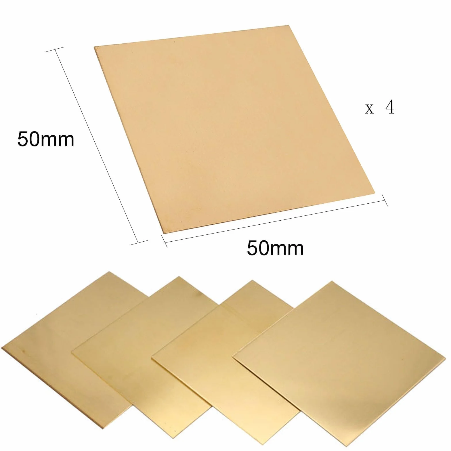 8 pezzi lamiera d'ottone spessore,lamine metalliche,Piastra in ottone,Ottone Foglio,Piastra metallica in ottone,Piastra in lamina di metallo,Adatto per il processo di taglio （0.5 * 50 * 50mm）