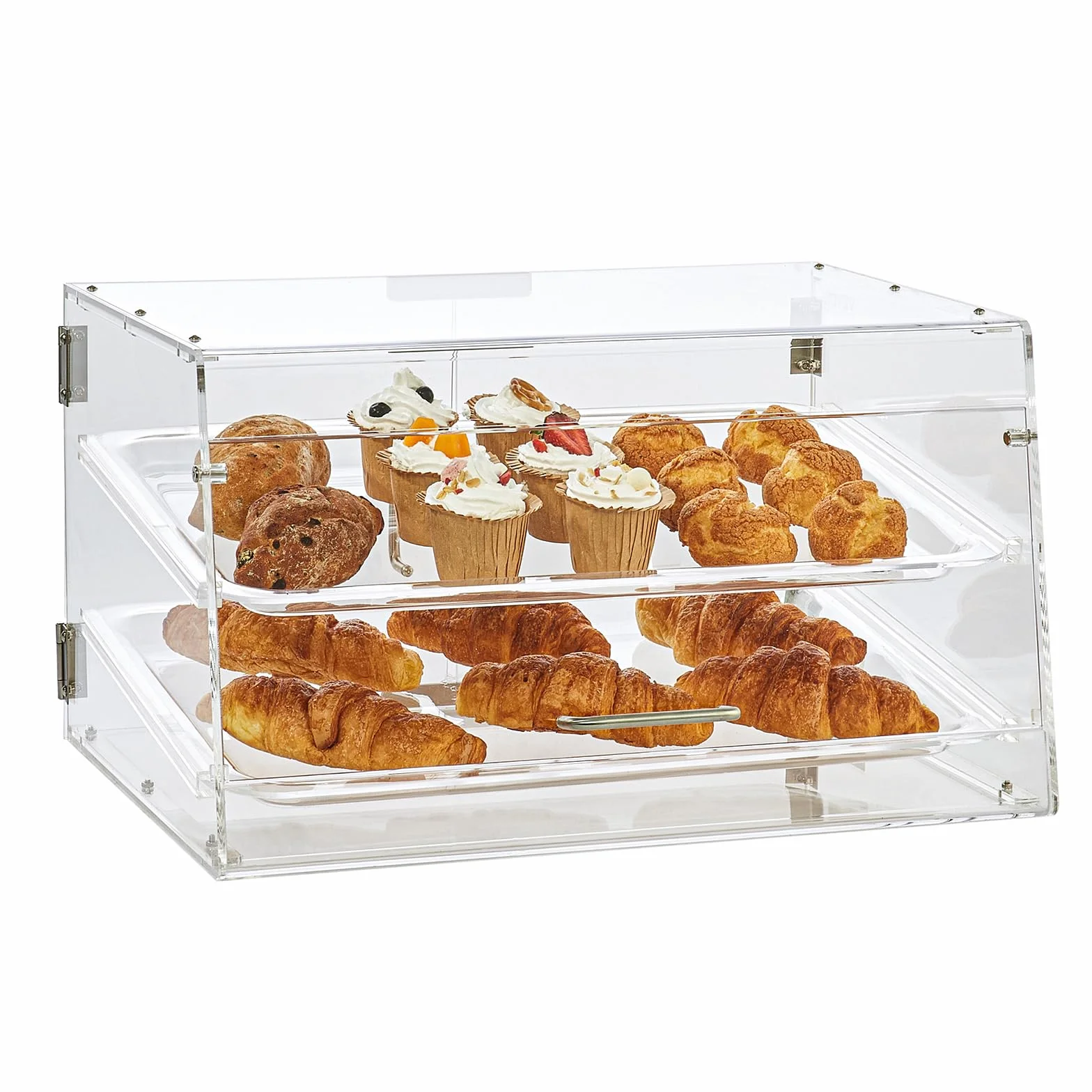 VEVOR Espositore per Pasticceria 2 Ripiani Acrilico Trasparente 510x350x35 mm Vetrina da Panificio