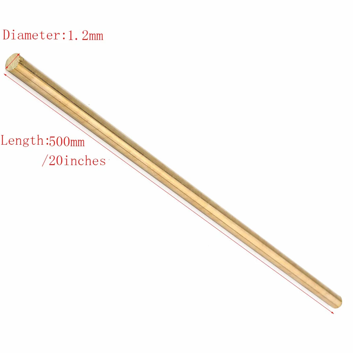 Ottone Rods in Ottone Massiccio per tondi del tornio della Barra Stock Saldatura 20inches Raw Materiali industriali,Diameter:1.2mm