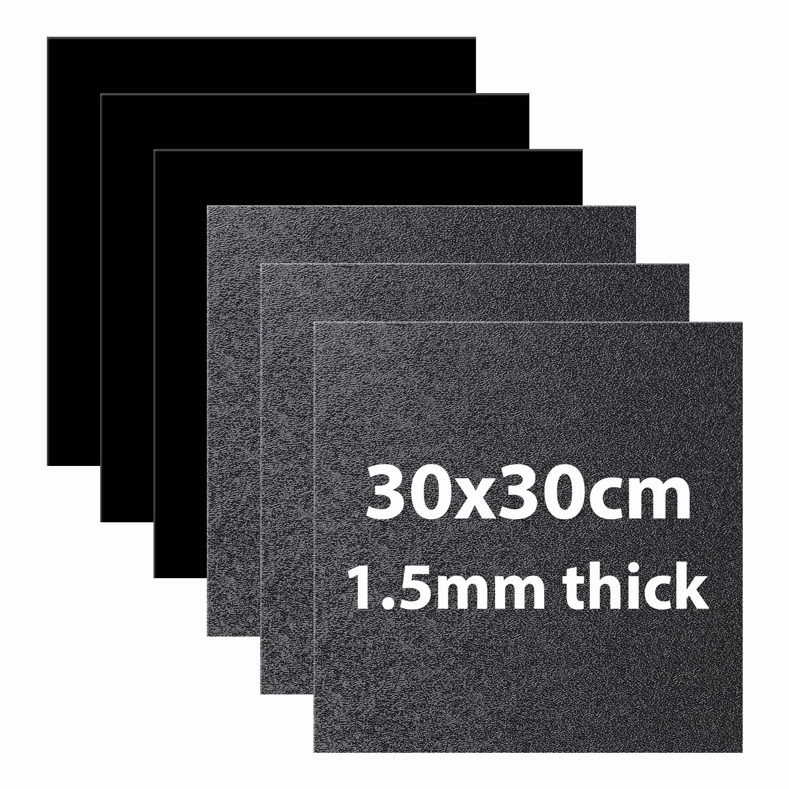 LALAGO Lastre di plastica, 6 pezzi da 1,5 mm, 30 x 30 cm, pannelli di plastica ABS nero per taglio laser, pannelli in ABS per bricolage, parafanghi, decorazioni per la casa, ecc