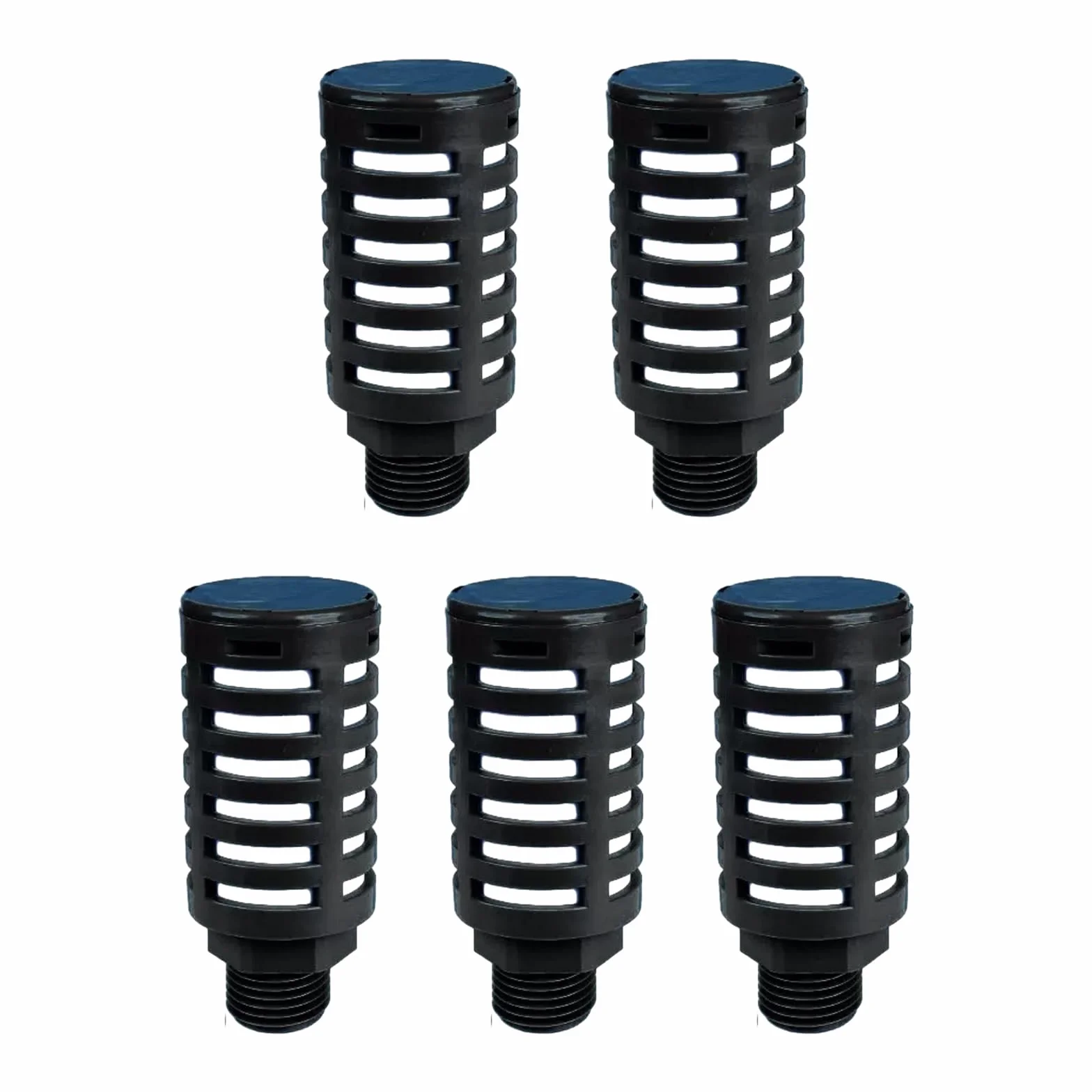Silenziatori pneumatici in plastica filettatura maschio 3/4" nera raccordo compressore