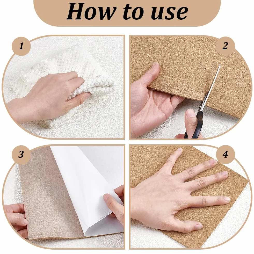 PH PandaHall Rotolo di Sughero Adesivo 3mm 240x30cm Piastrelle Bacheca per Casa Ufficio