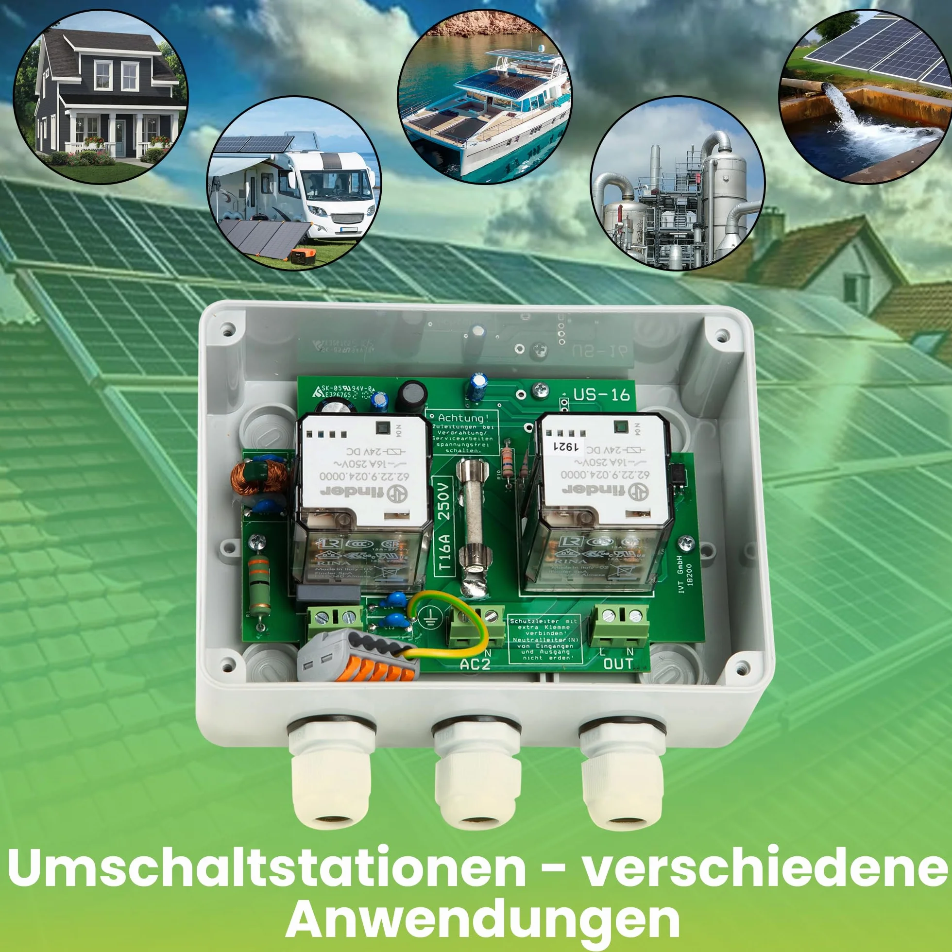 Offgridtec Stazione di commutazione per circuito prioritario di rete US-16, 230 V, 16 A, 3600 W