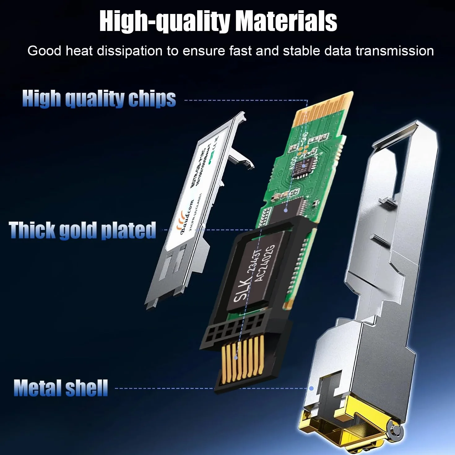 Modulo SFP 1G RJ45 Mini-Gbic 100m Ricetrasmettitore Rame 1000Base-T Compatibile Cisco GLC-T SFP-GE-T