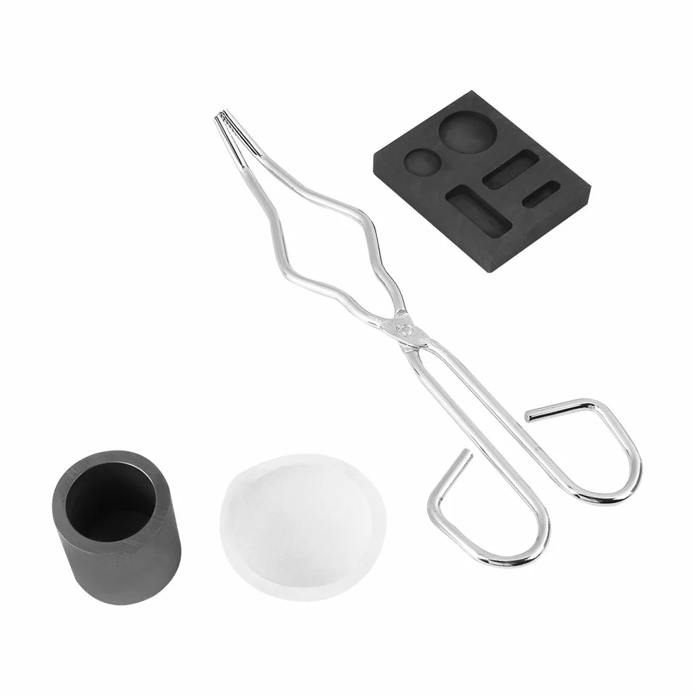 Crogiolo Per Fusione Metalli, Crogiolo in Grafite, Crogiolo Per Metallo Di Fusione, Kit Crogiolo Di Grafite Per Fusione 4 Pezzi, Crogiolo Di Grafite + Pinza + Ciotola + Kit Combinato Di Fusione