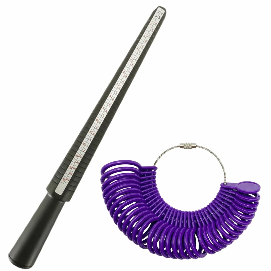 Anello Mandrino Sizer Finger Misuratore Anelli Dimensionamento Metro Dita Gauge Set Gioielli Strumenti Taglie Standard UK UE USA Svizzera
