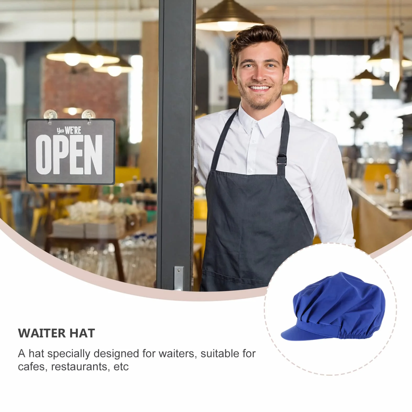 HEALLILY Chef Cap Cappello Elastico in Cotone Traspirante per Cucina Uomini Donne Blu