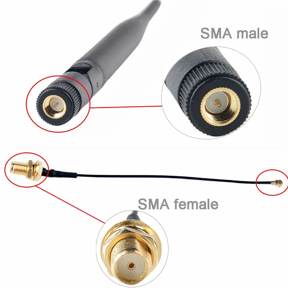 DIYmalls 868 MHz Antenna LoRa 5dBi SMA maschio 195 mm + cavo SMA femmina per Meshtastic LoRa 32 V3 HTCC-AB02S Heltec T114 Mesh Node LoRa32u4II (confezione da 2)